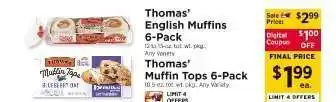 ShopRite Thomas' English Muffins 6-Pack offer