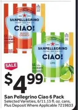 Stop&Shop San Pellegrino Ciao 6 Pack offer