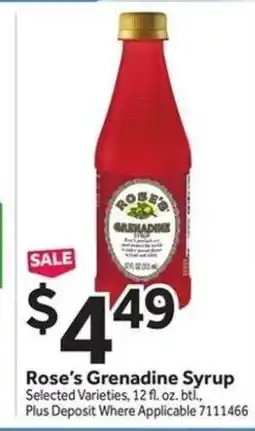 Stop&Shop Rose’s Grenadine Syrup offer