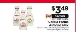 ShopRite Califia Farms Almond Milk offer