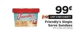 ShopRite Friendly's Single Serve Sundaes offer