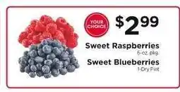 ShopRite Sweet Raspberries or Sweet Blueberries offer