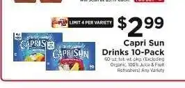 ShopRite Capri Sun Drinks 10-Pack offer