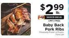 ShopRite Baby Back Pork Ribs offer