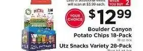 ShopRite Boulder Canyon Potato Chips 18-Pack / Utz Snacks Variety 28-Pack offer