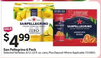 Stop&Shop San Pellegrino 6 Pack offer