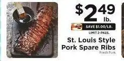 ShopRite St. Louis Style Pork Spare Ribs offer
