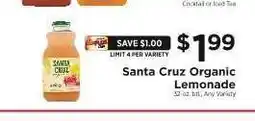 ShopRite Santa Cruz Organic Lemonade offer