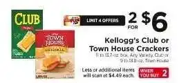 ShopRite Kellogg's Club or Town House Crackers offer