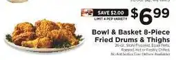 ShopRite Bowl & Basket 8-Piece Fried Drums & Thighs offer
