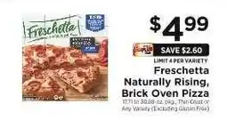ShopRite Freschetta Naturally Rising, Brick Oven Pizza offer