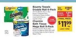 ShopRite Charmin Bath Tissue Mega Roll 9 Pack offer