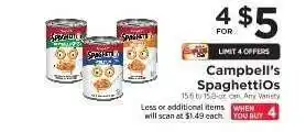 ShopRite Campbell's Spaghettios offer