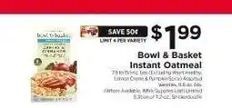ShopRite Bowl & Basket Instant Oatmeal offer