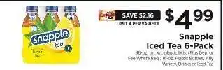 ShopRite Snapple Iced Tea 6-Pack offer