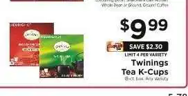 ShopRite Twinings Tea K-Cups offer