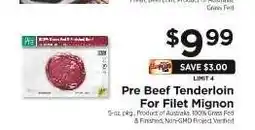 ShopRite Pre Beef Tenderloin for Filet Mignon offer