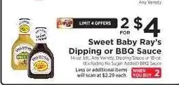 ShopRite Sweet Baby Ray’s Dipping or BBQ Sauce offer