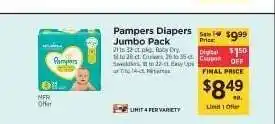 ShopRite Pampers Diapers Jumbo Pack offer