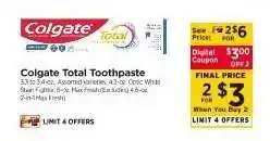 ShopRite Colgate Total Toothpaste offer