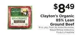 ShopRite Clayton's Organic 85% Lean Ground Beef offer