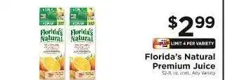 ShopRite Florida's Natural Premium Juice offer