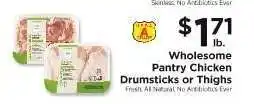 ShopRite Wholesome Pantry Chicken Drumsticks or Thighs offer