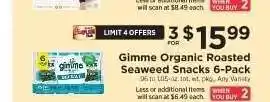 ShopRite Gimme Organic Roasted Seaweed Snacks 6-Pack offer