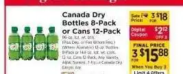 ShopRite Canada Dry Bottles 8-Pack or Cans 12-Pack offer