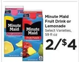Food 4 Less Minute Maid Fruit Drink or Lemonade offer