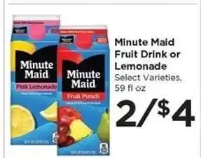 Food 4 Less Minute Maid Fruit Drink or Lemonade offer
