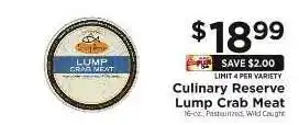 ShopRite Culinary Reserve Lump Crab Meat offer