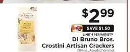 ShopRite Di Bruno Bros. Crostini Artisan Crackers offer