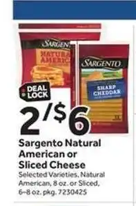 Stop&Shop Sargento Natural American or Sliced Cheese offer