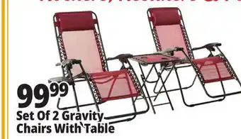 Ocean State Job Lot Set of 2 Gravity Chairs with Table offer