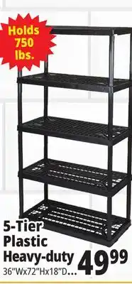Ocean State Job Lot 5-Tier Plastic Heavy-duty Shelving offer
