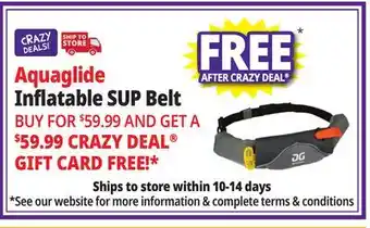 Ocean State Job Lot Aquaglide Inflatable SUP Belt offer