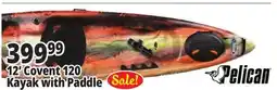 Ocean State Job Lot Pelican 12' Covent 120 Kayak with Paddle offer
