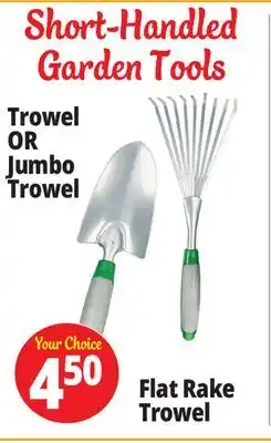 Ocean State Job Lot Short-Handled Garden Tools Trowel OR Jumbo Trowel offer