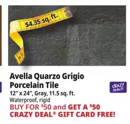 Ocean State Job Lot Avella Quarzo Grigio Porcelain Tile offer