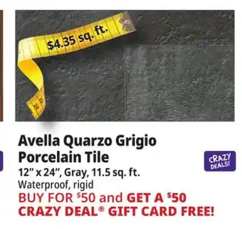 Ocean State Job Lot Avella Quarzo Grigio Porcelain Tile offer