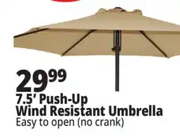 Ocean State Job Lot 7.5' Push-Up Wind Resistant Umbrella offer
