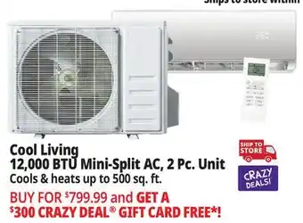 Ocean State Job Lot Cool Living 12,000 BTỮ Mini-Split AC, 2 Pc. Unit offer