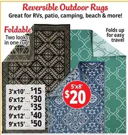 Ocean State Job Lot Reversible Outdoor Rugs 5'x8' offer