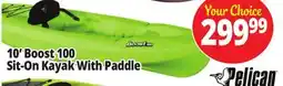 Ocean State Job Lot Pelican 10' Boost 100 Sit-On Kayak With Paddle offer