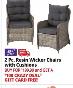 Ocean State Job Lot 2 Pc. Resin Wicker Chairs with Cushions offer