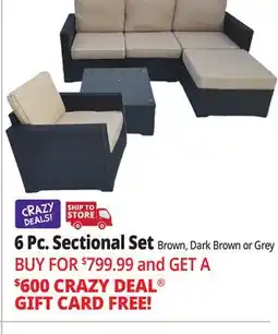 Ocean State Job Lot 6 Pc. Sectional Set offer