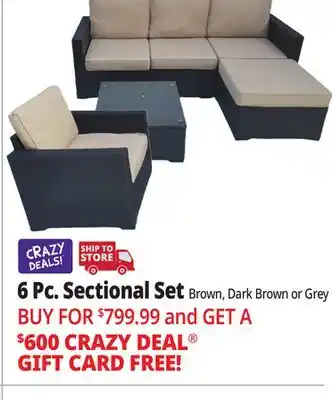 Ocean State Job Lot 6 Pc. Sectional Set offer