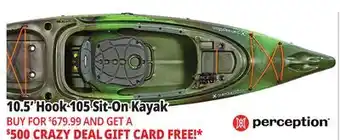 Ocean State Job Lot 10.5' Hook 105 Sit-On Kayak offer