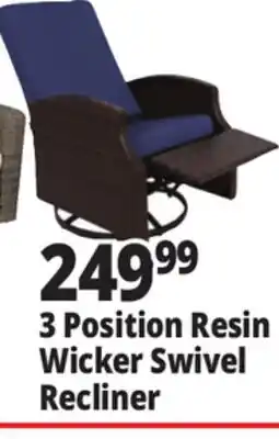 Ocean State Job Lot 3 Position Resin Wicker Swivel Recliner offer